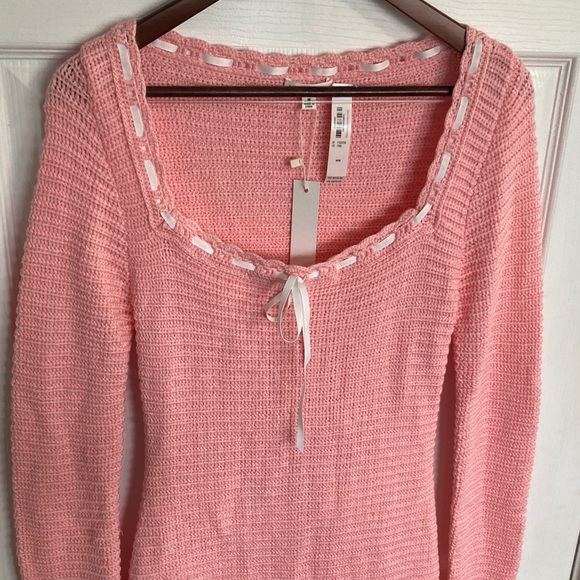 Pink Knit Sweater Dress - Picture 2 of 6